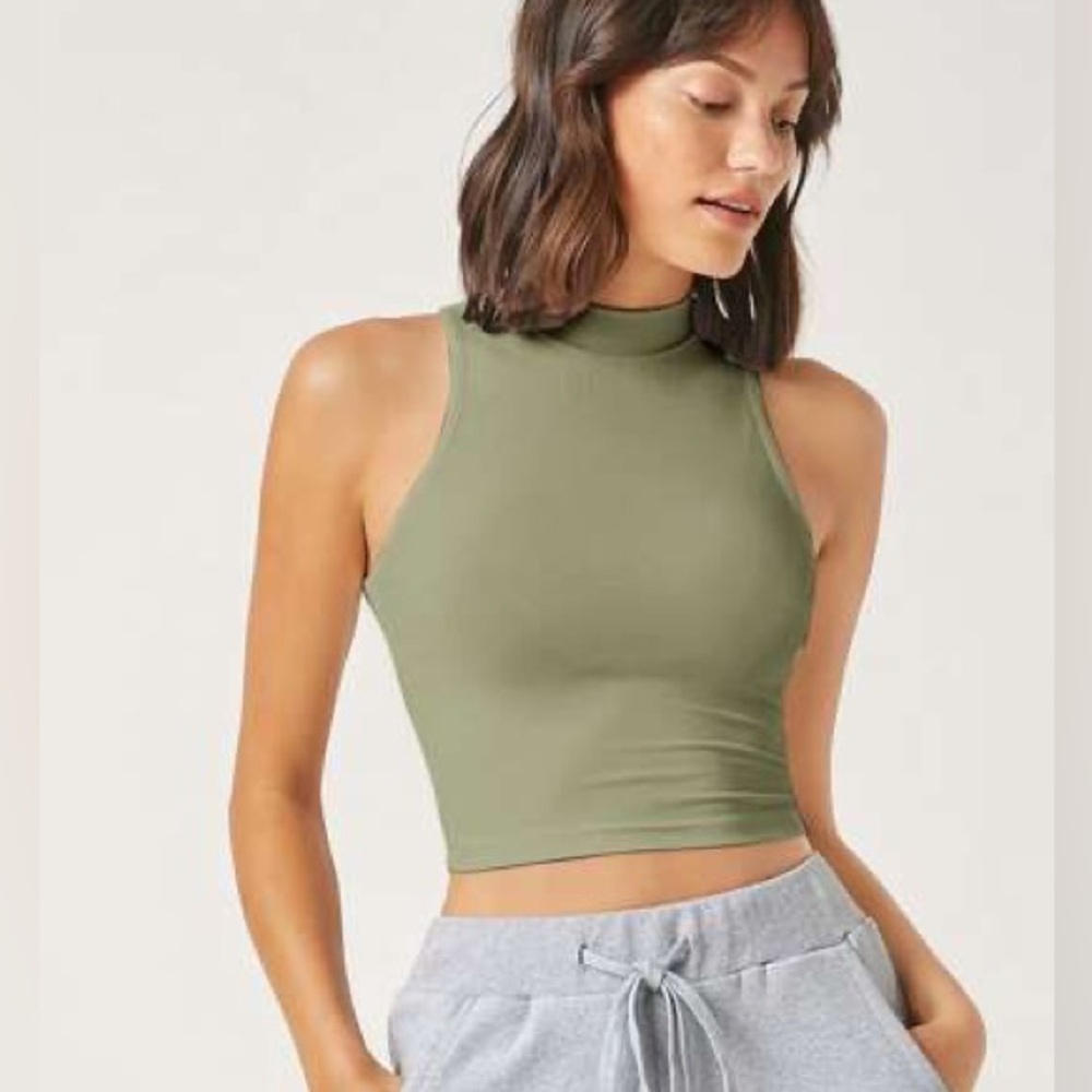 SHEIN Sage Green Sleeveless Tank Top